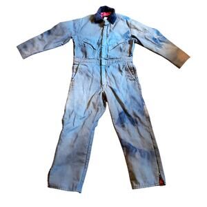 Walls Zero-Zone Insulated Coveralls Mens Medium Short Brown Workwear Distressed